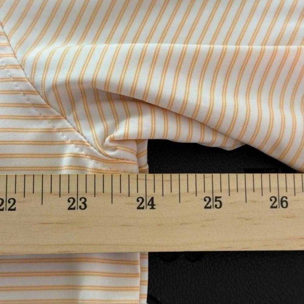 FootJoy Mens Orange Striped Presidio Golf Course‎ ProDry Polo Shirt Large XL